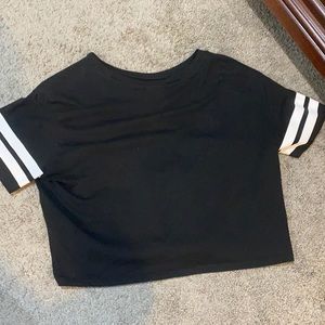 h&m cropped black top